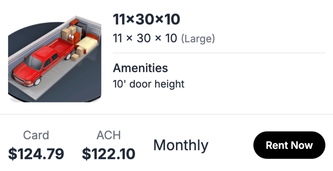 Self Storage Website Dual Pricing iSmart Storage