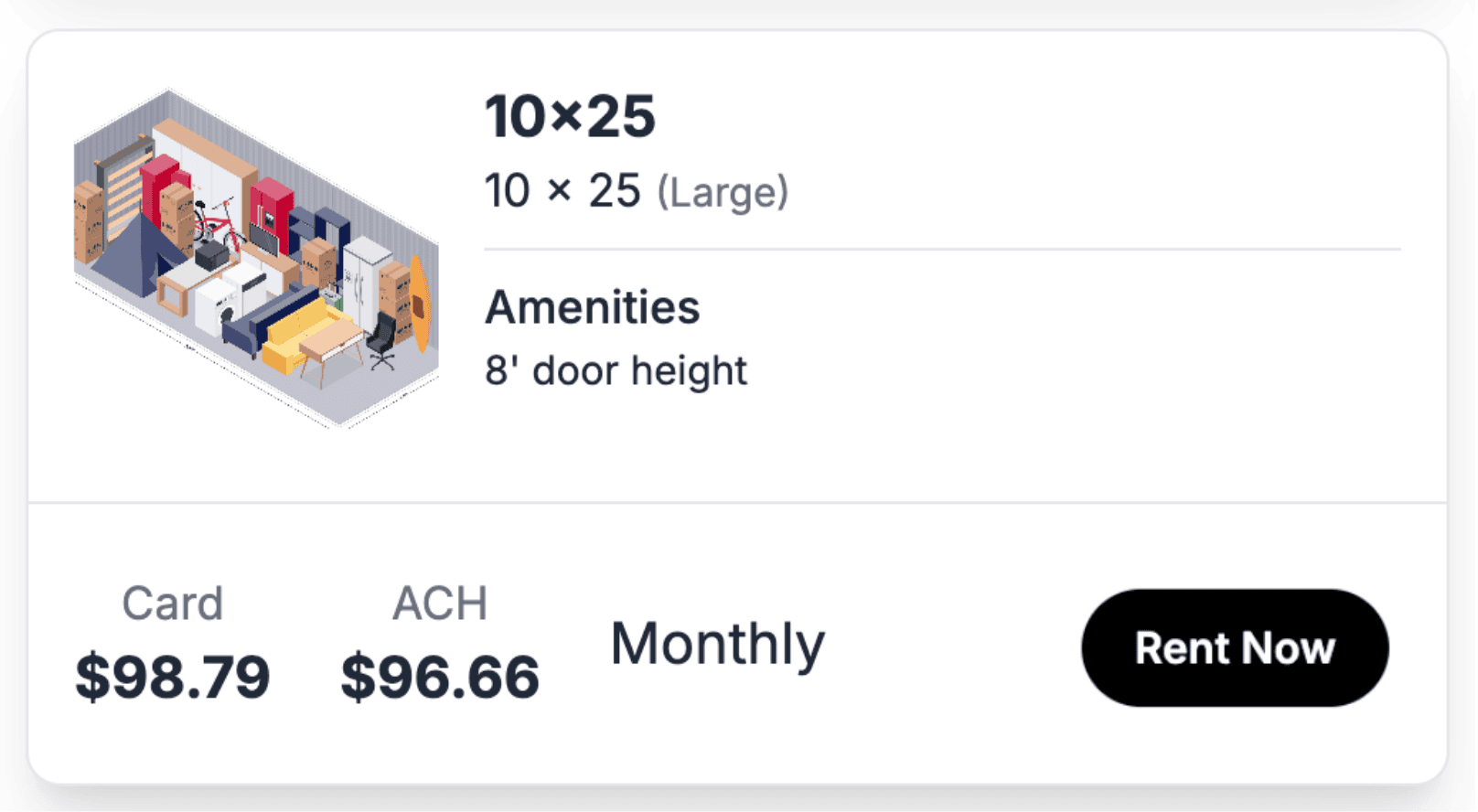Website and Marketing Self Storage Card & ACH Dual Pricing Options