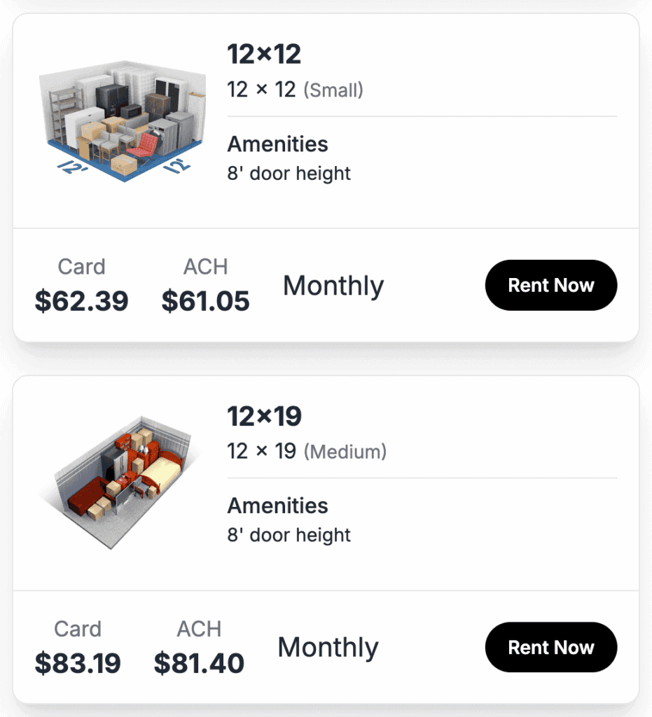 ACH and card payment options