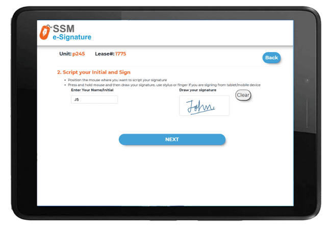 E-Signature Self Storage Rentals