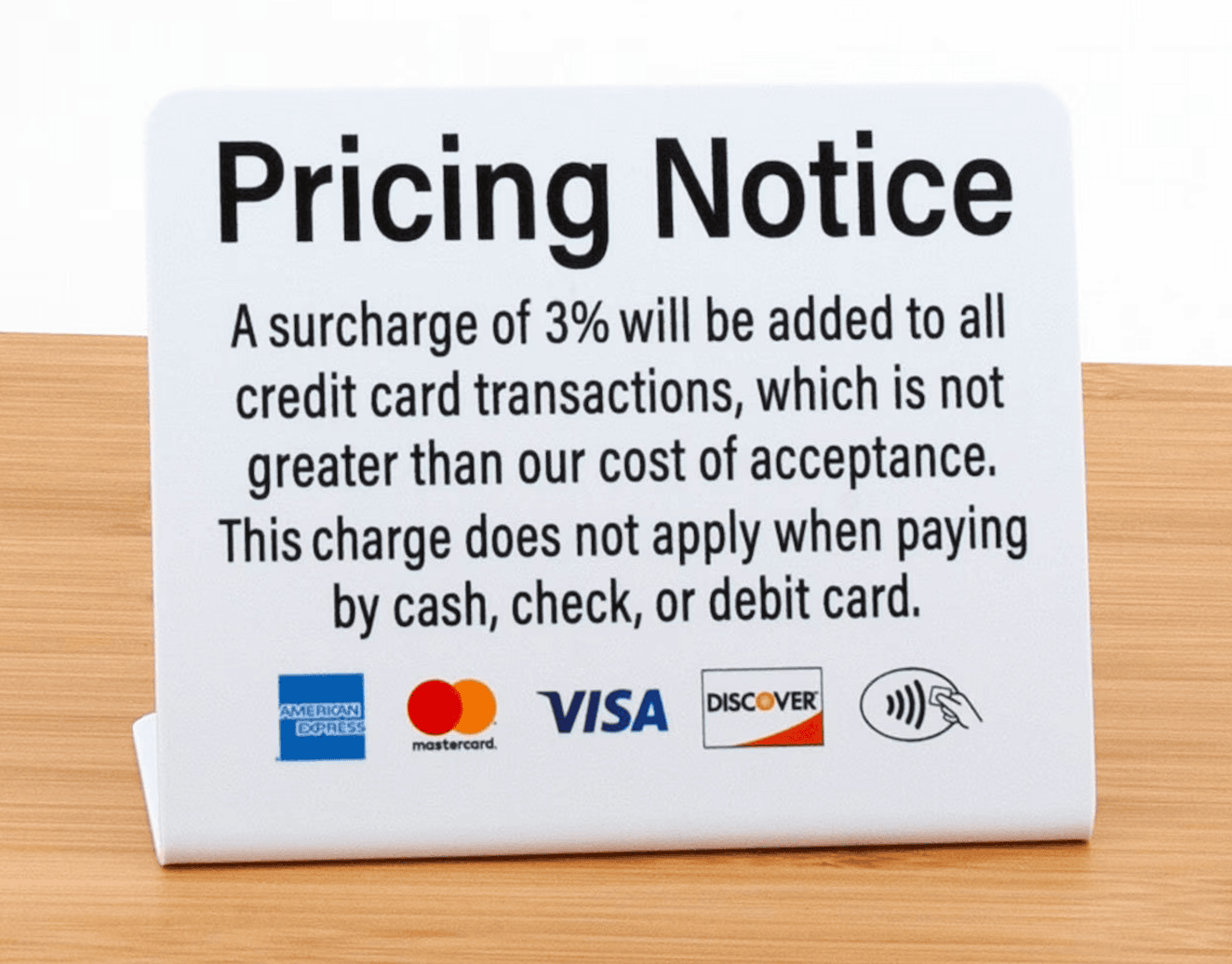 Surcharge vs Dual Pricing for Self Storage Facilities Sign