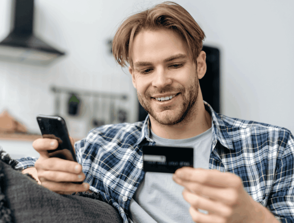 Tenant making payment for storage unit