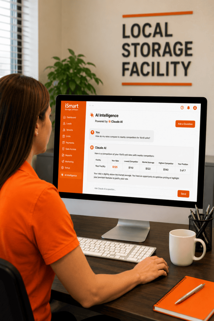 Modern office with AI-powered dashboard